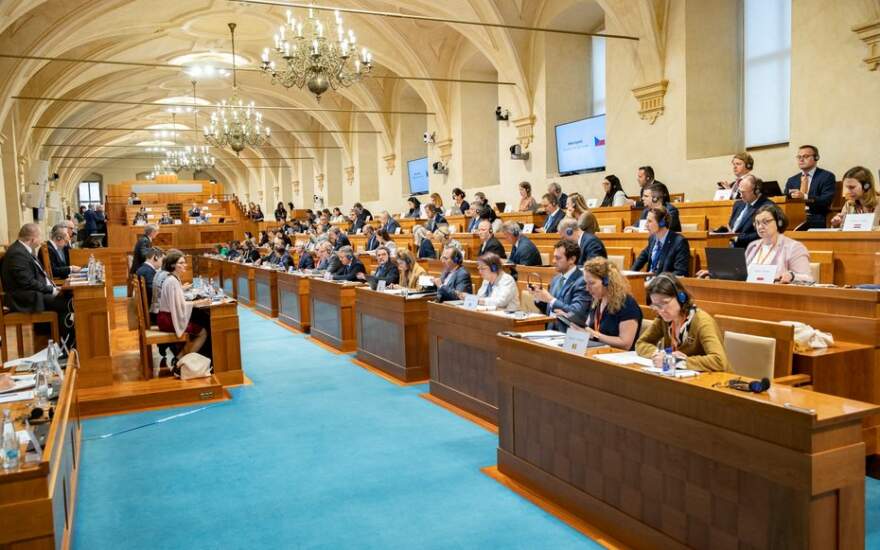 Předsedové parlamentních evropských výborů debatovali na půdě Senátu, poprvé i za účasti Ukrajiny a Moldavska jako kandidátských zemí (11. 7. 2022)